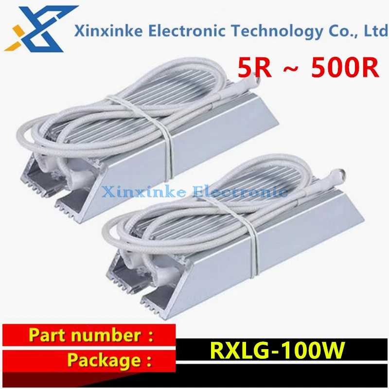 RXLG-100W 5R 10R 15R 20R 50/60/80/100 Ohm 150Ω 200Ω 300Ω Brake Resistance Trapezoidal Aluminum Motor Housing Brake Resistor