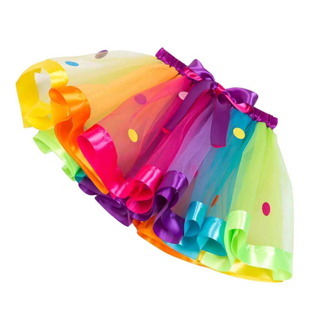 

Rainbow Princess Skirt Midiskirt for Kids Tulle Tutu Net Dress Cute Child Party Costume Ballet Dance Lightweight Soft Stretchy