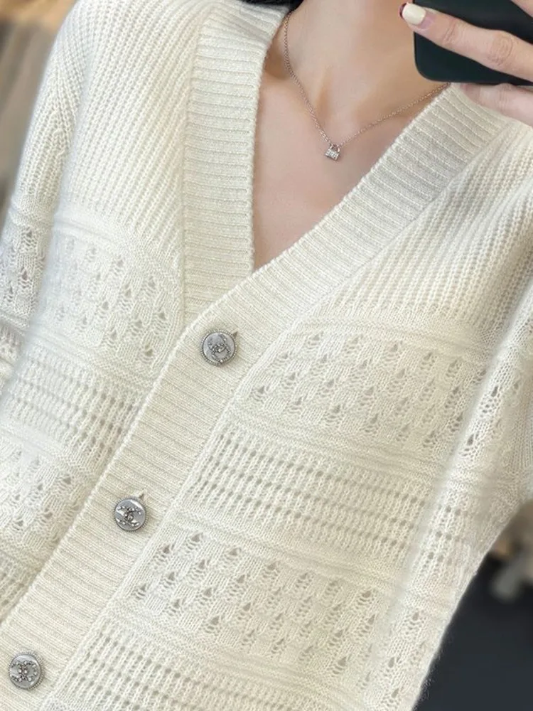 Korean Fashion Sweaters Loose Knitted Cardigan All-match Long Sleeve Single Breasted Solid Color Knitting Cardigan New