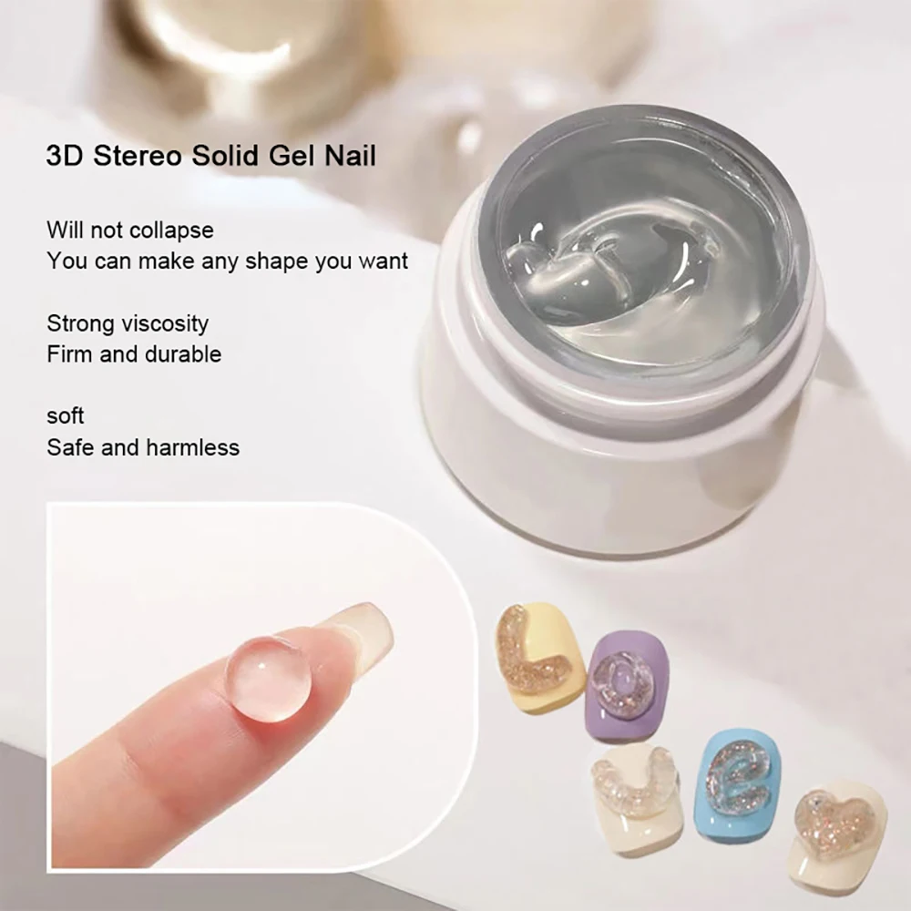 

3D Stereo DIY 10ML Solid Gel Nail Quickly Extend Modeling Carve Gel Soak Off Acrylic Extension Lamp Gel Universal Molding Glue