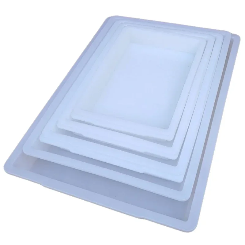 

Thickened rectangular white basin, frozen plate Malatang barbecue freezer display case, white plastic basin, short shallow plate