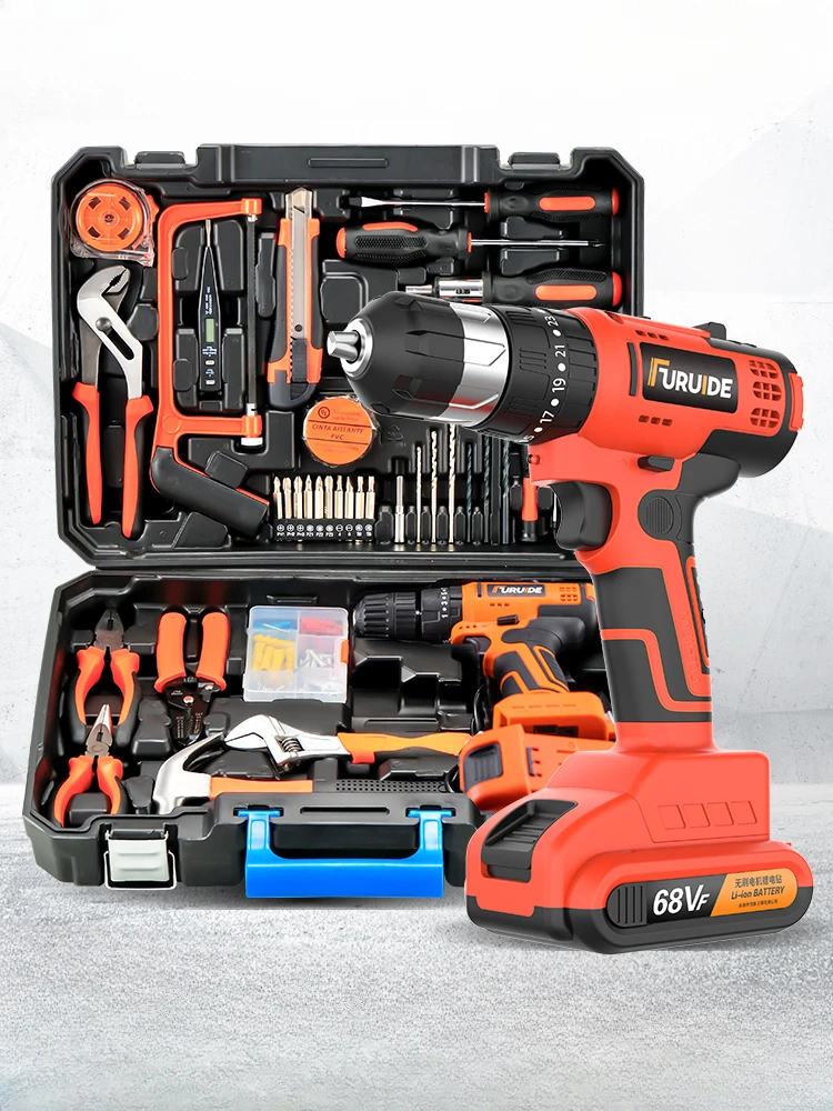 Toolbox, household set, multi-functional hardware, electrician, maintenance combination, Daquan vehicle-mounted electric drill