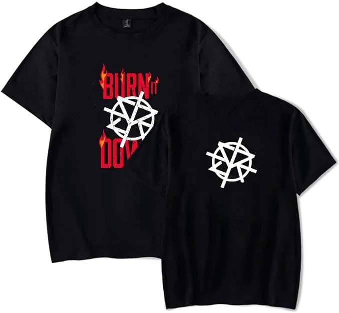 Seth Rollins Burn IT Down Harajuku Womens Summer Kawaii Short Sleeve Tops T-Shirt