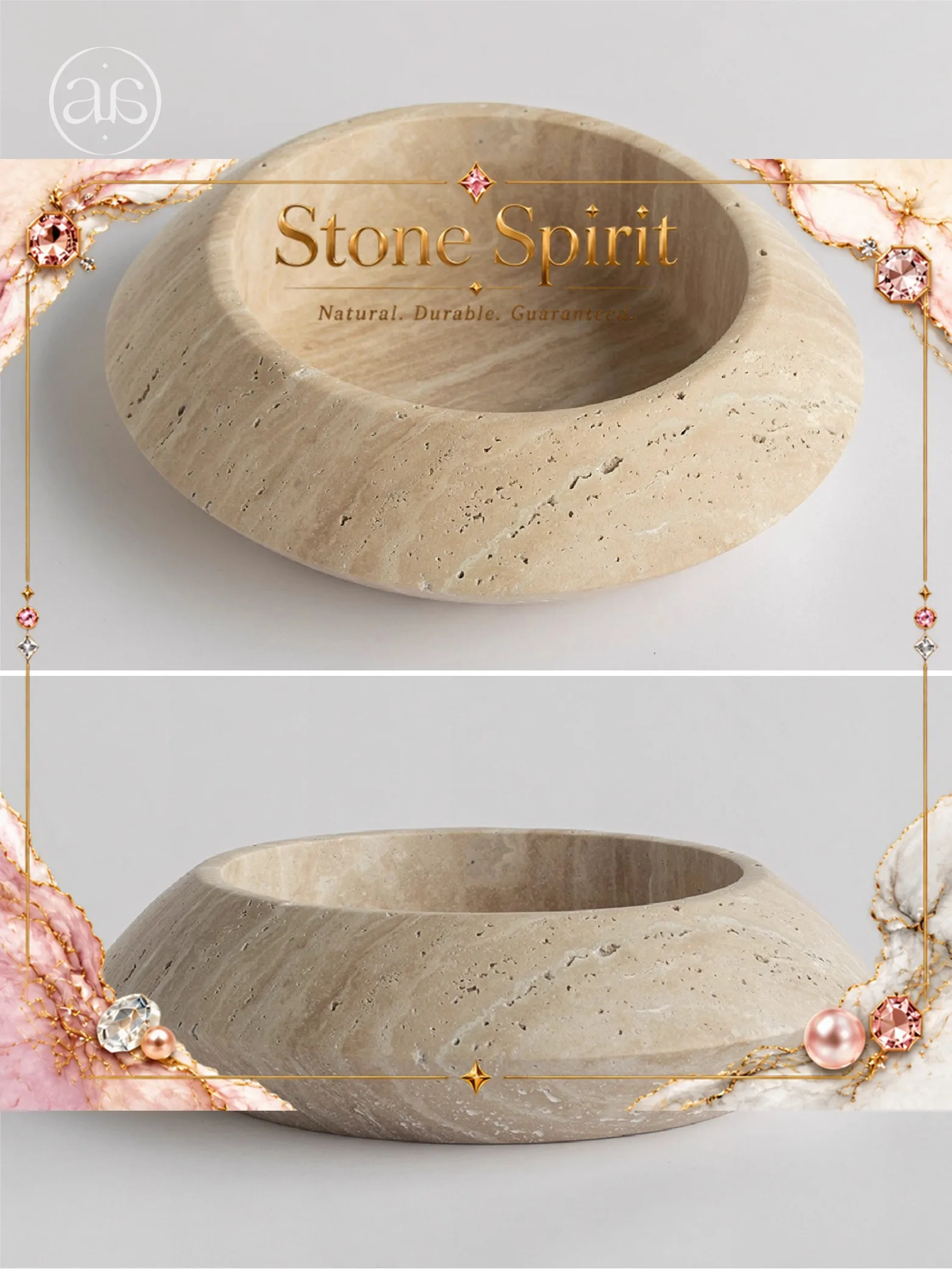 Natural Yellow Cave Stone Light luxury Advanced Creativity Cat Food Bowl Living Room Ashtray Decoration Hand Made Ornaments