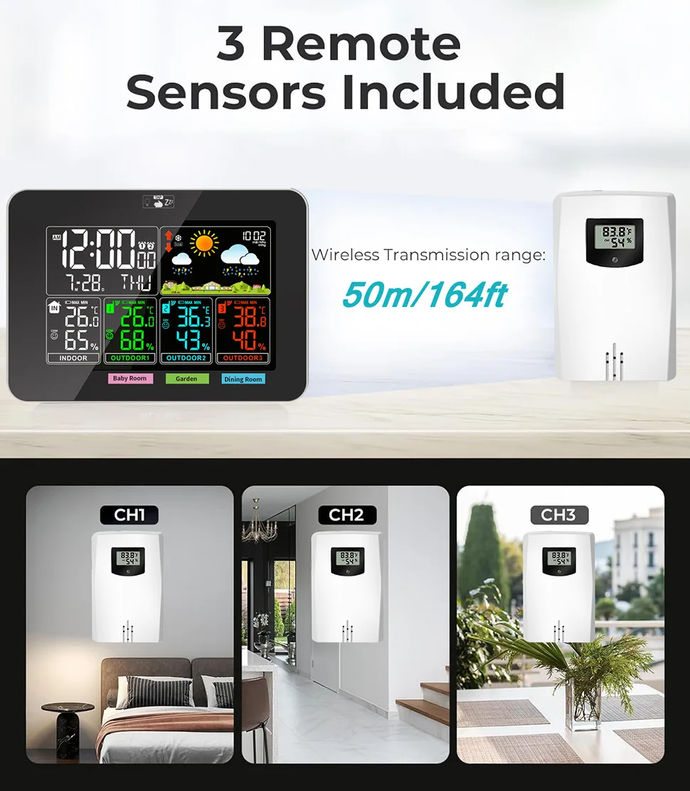 Cross-border Intelligent Weather | Three-zone Temperature Control Temperature And Humidity Monitoring + Comfort Warning view 6