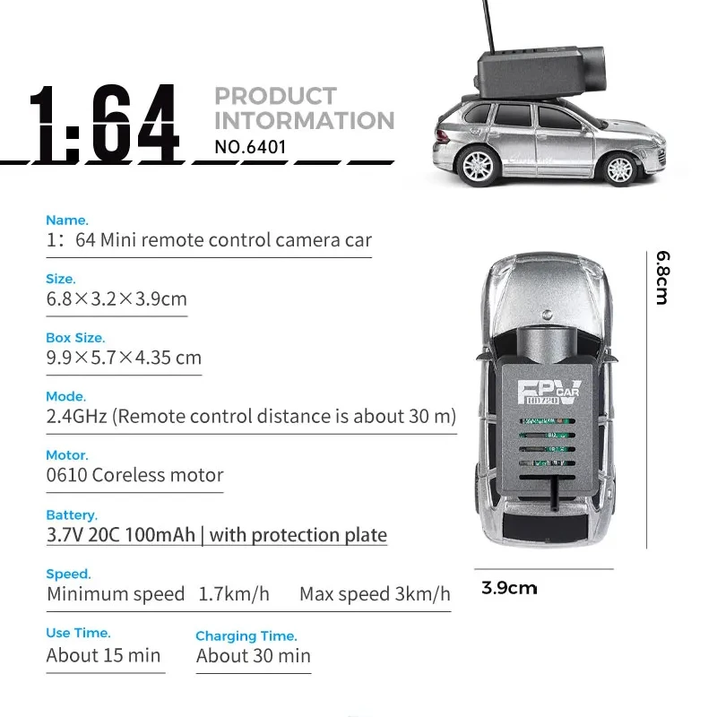 سيارة Wltoys 6401 Mini Rc مع كاميرا Fpv Wifi Hd 2.4g جهاز تحكم عن بعد 1/64 مقياس كامل مدمج في جيروسكوب للتصوير الفوتوغرافي #5