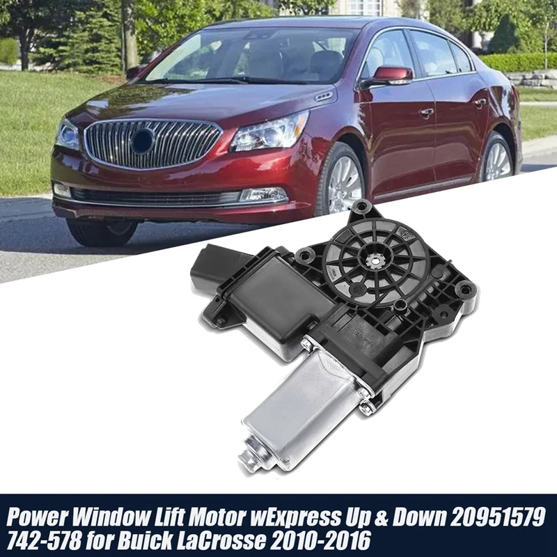 Left Power Window Lift Motor W/Express Up & Down For Buick Lacrosse 2010-2016 20951579 742-578 Window Glass Regulator Parts