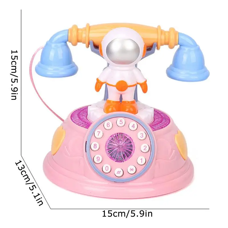 Kids Landline Phone Toy Astronaut Kids Corded Landline Phone Toy Portable Vintage Rotary Phone Toy For Living Room Home Desk