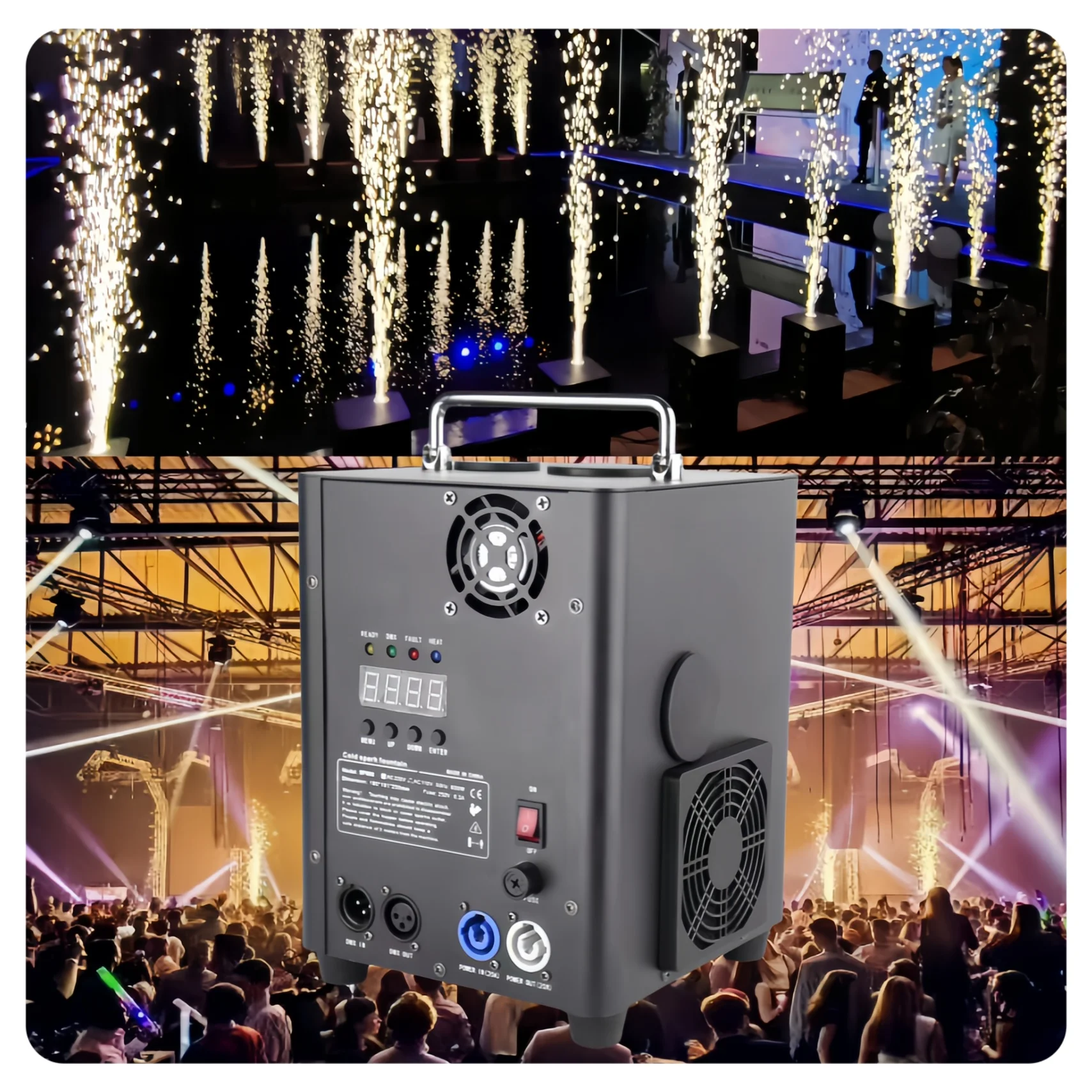 

700W TI Cold Spark Machine Ti Powder Sparkler Machine DMX Remote Wireless Cold Firework Wedding Party Show DJ Disco Stage
