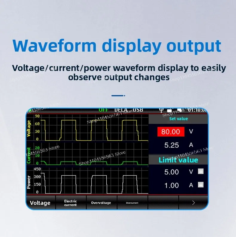 

UDP6722 wide range programmable DC regulated power supply, high precision 80V 20A switching power supply