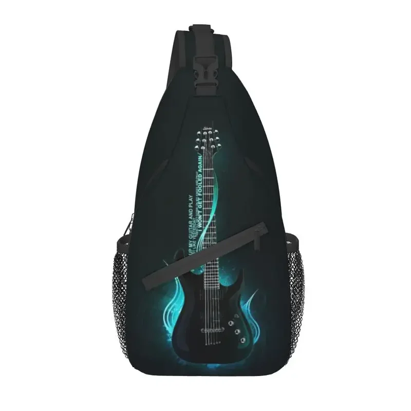 

Fashion Rock Music Guitar Player Sling Bag for Cycling Camping Men Guitarist Lover Crossbody Chest Backpack Shoulder Daypack