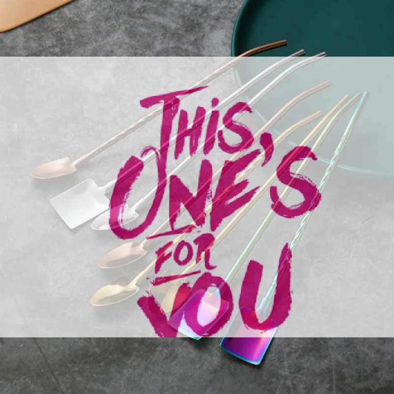 

【BA】5pcs Creative 304 Stainless Steel Watermelon Scraper Spoon Spiced Straw for Beverages And Coffee Stirring Kitchen Utensil