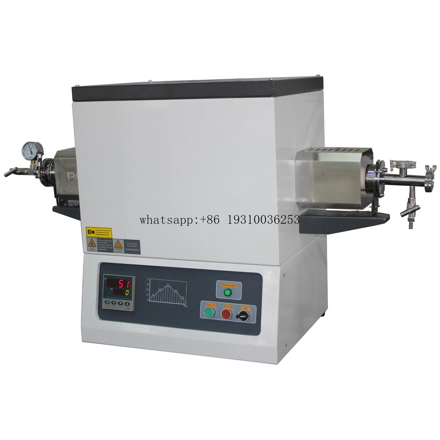 

70mm Tube Furnace 1600c Multi Zones Vacuum Atmosphere Tube Furnaces With Vacuum Flanges And Alumina Tube