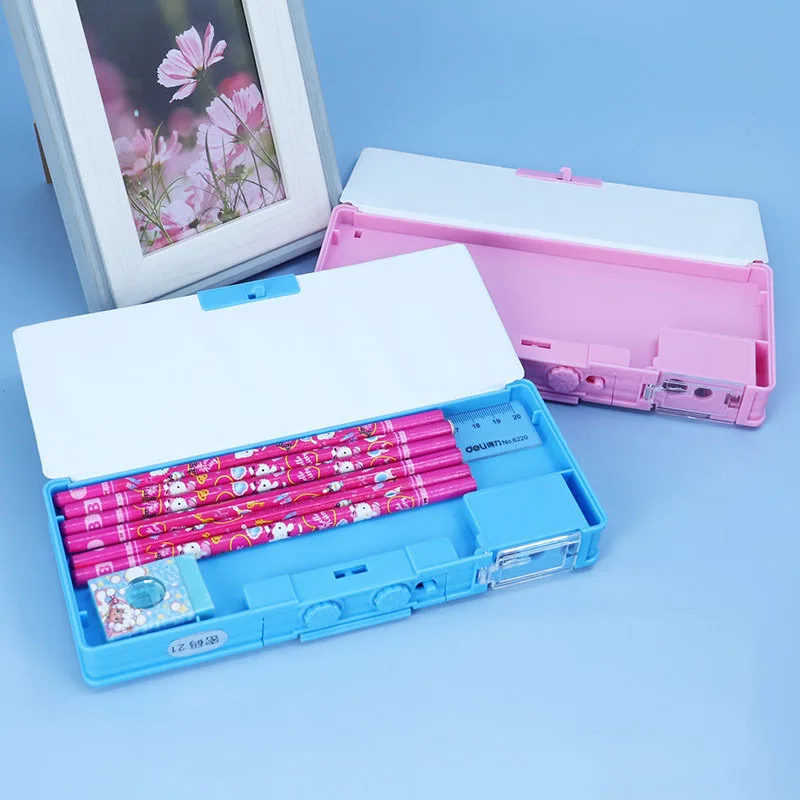 School pencil cases trousse scolaire Multifunctional Stationery Deformed Storage Box Pencil Box Kids Comes with pencil sharpener