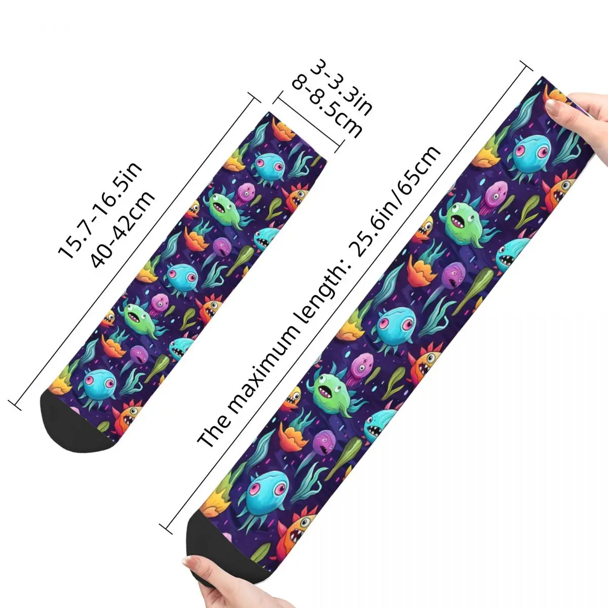 Funny Men's Socks Alien Arts Design Vintage Alien And UFO Pattern Hip Hop Casual Crew Sock Gift Pattern Printed