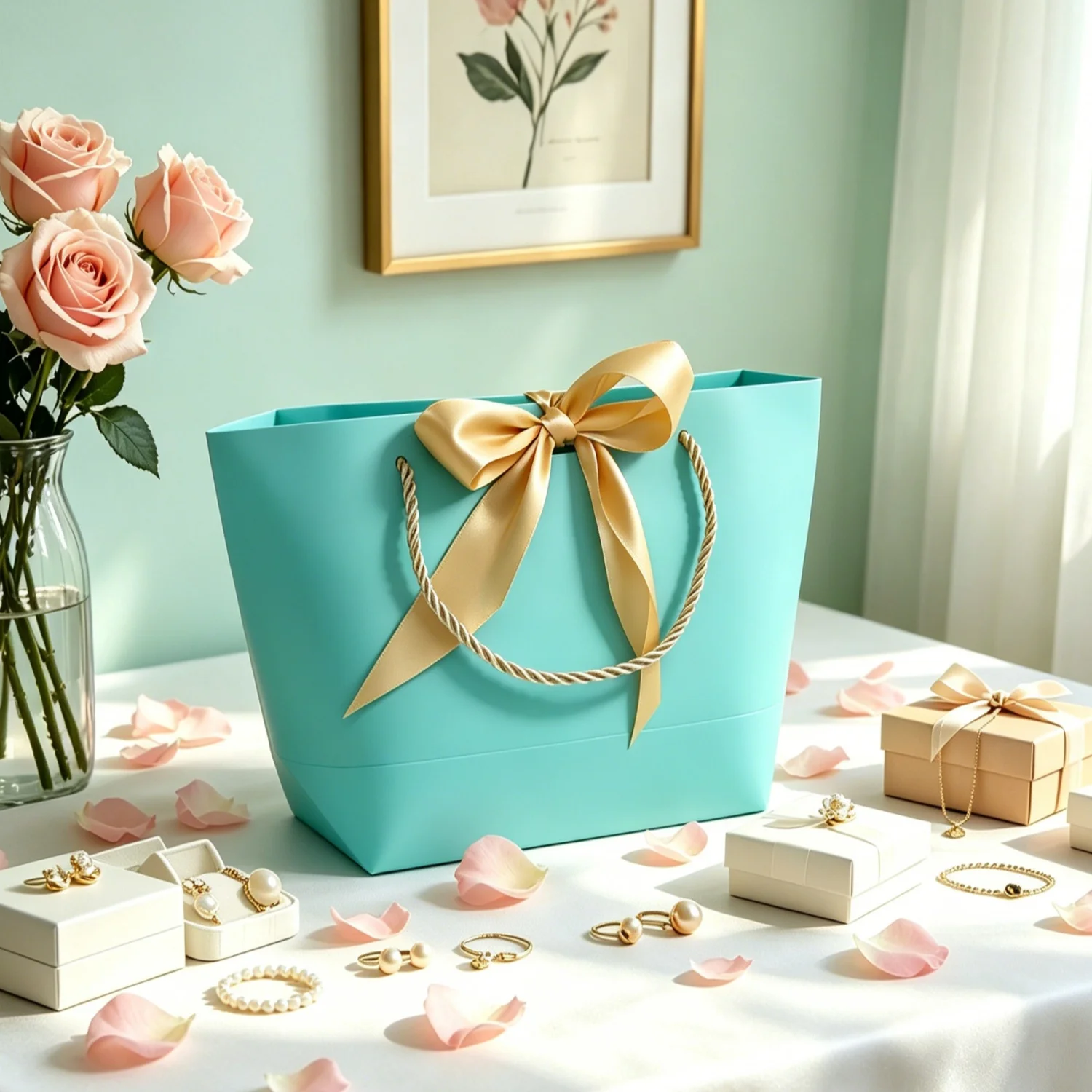 Geschenktüte mit Schleifenband, recycelbare DIY-Papiertüten für Kleidung, Hochzeit, Geburtstagsfeier mit Griffen, Feierdekoration, 10 Stück – Detail 8