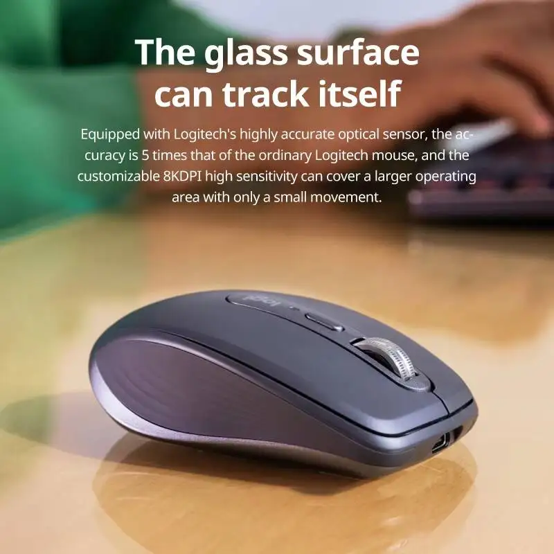 MX Anywhere 3S Logitech Wireless Rechargeable Mouse, Silent Click Portable Laptop Business Mouse 3