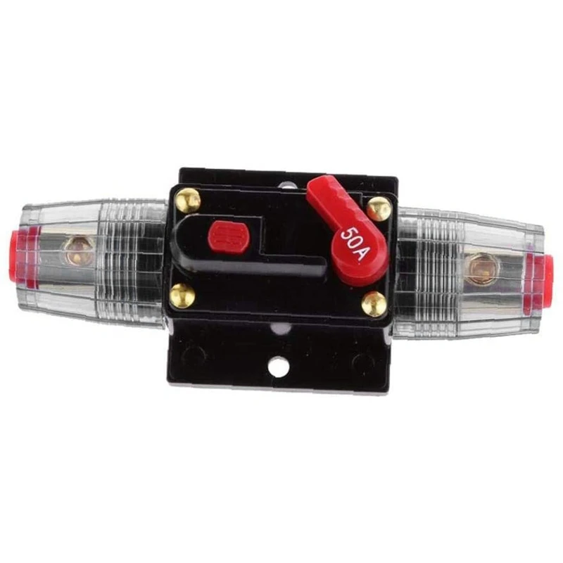 ABAN Circuit Breaker 12V-48V DC 50A Resettable Car Stereo Circuit Breaker Power Protection System