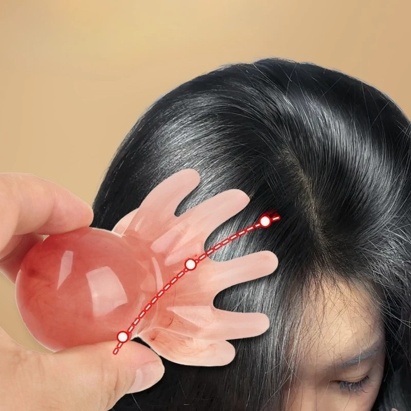

Resin Octopus Massage Comb Head Meridian Scraping Scalp Massage Brush Massage Comb Fatigue Relief Massag Acupuncture SPA Gua Sha