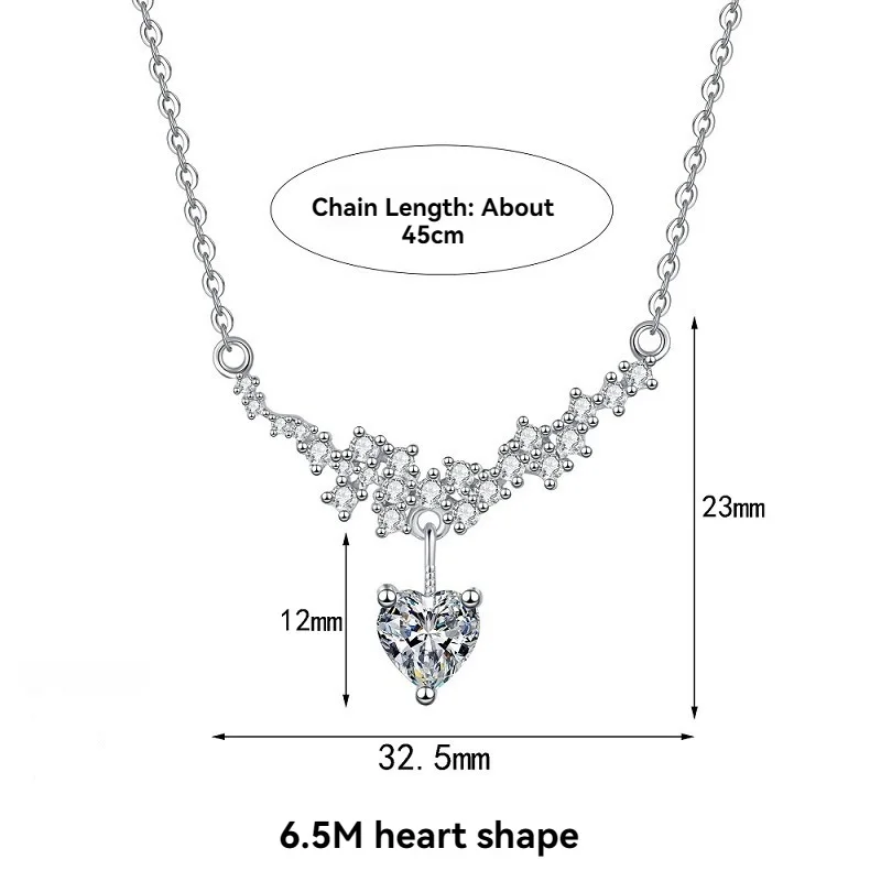 

Luxury Sparkling 1ct Moissanite Pendant Necklace for Women - 925 Sterling Silver Adjustable Chain & Wedding Engagement Jewelry