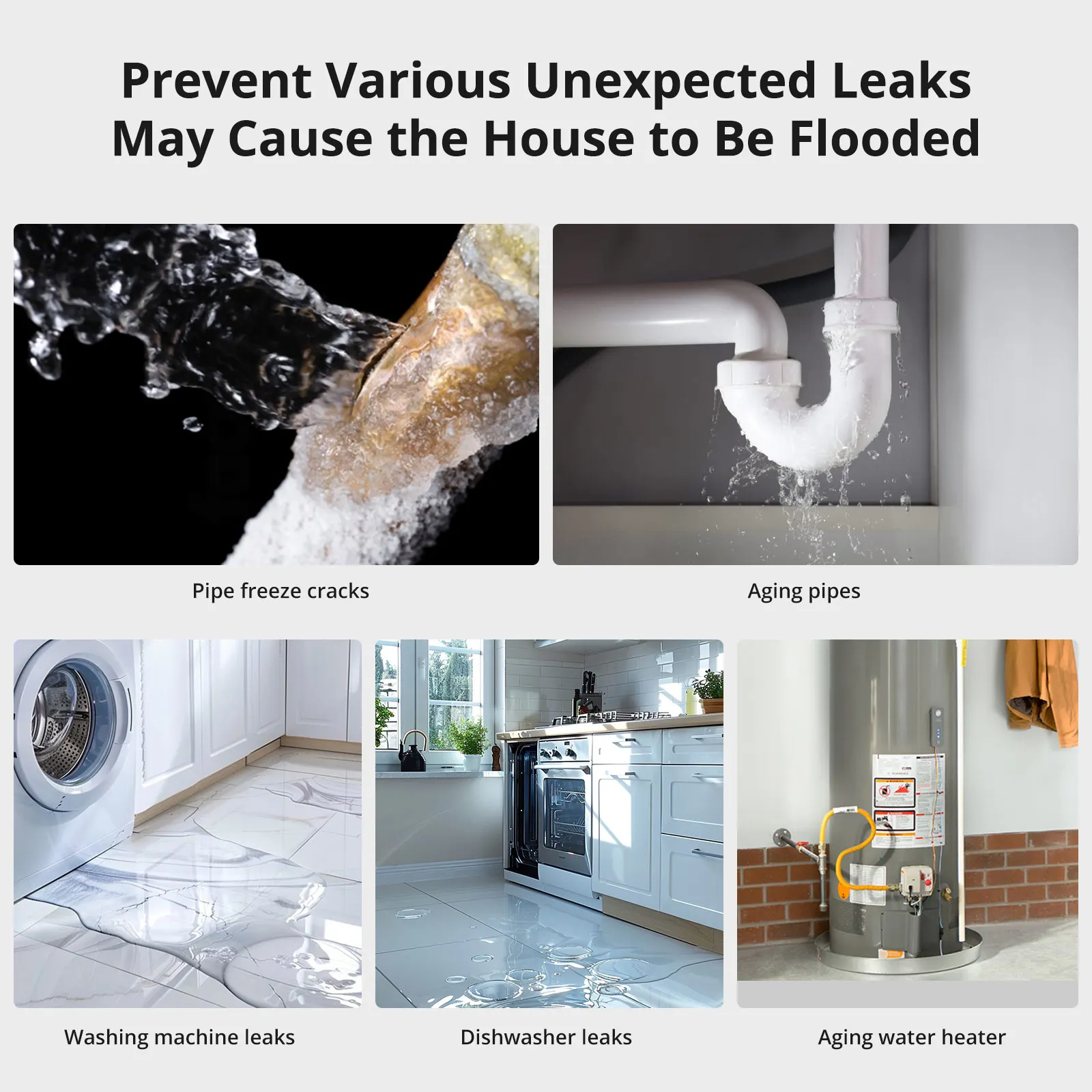 SONOFF SNZB-05P Zigbee Sensor Kebocoran Air Aplikasi Deteksi Tetes Bocor Peringatan Waktu Nyata Beberapa Pemberitahuan Dukungan Diperpanjang