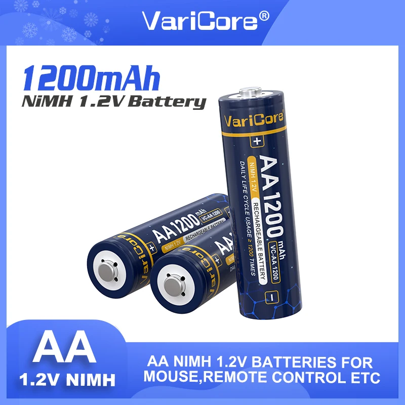 

1-30PCS Varicore 1.2V AA 1200mAh Ni-MH Rechargeable Battery For Temperature Gun Remote Control Mouse Toy Batteries