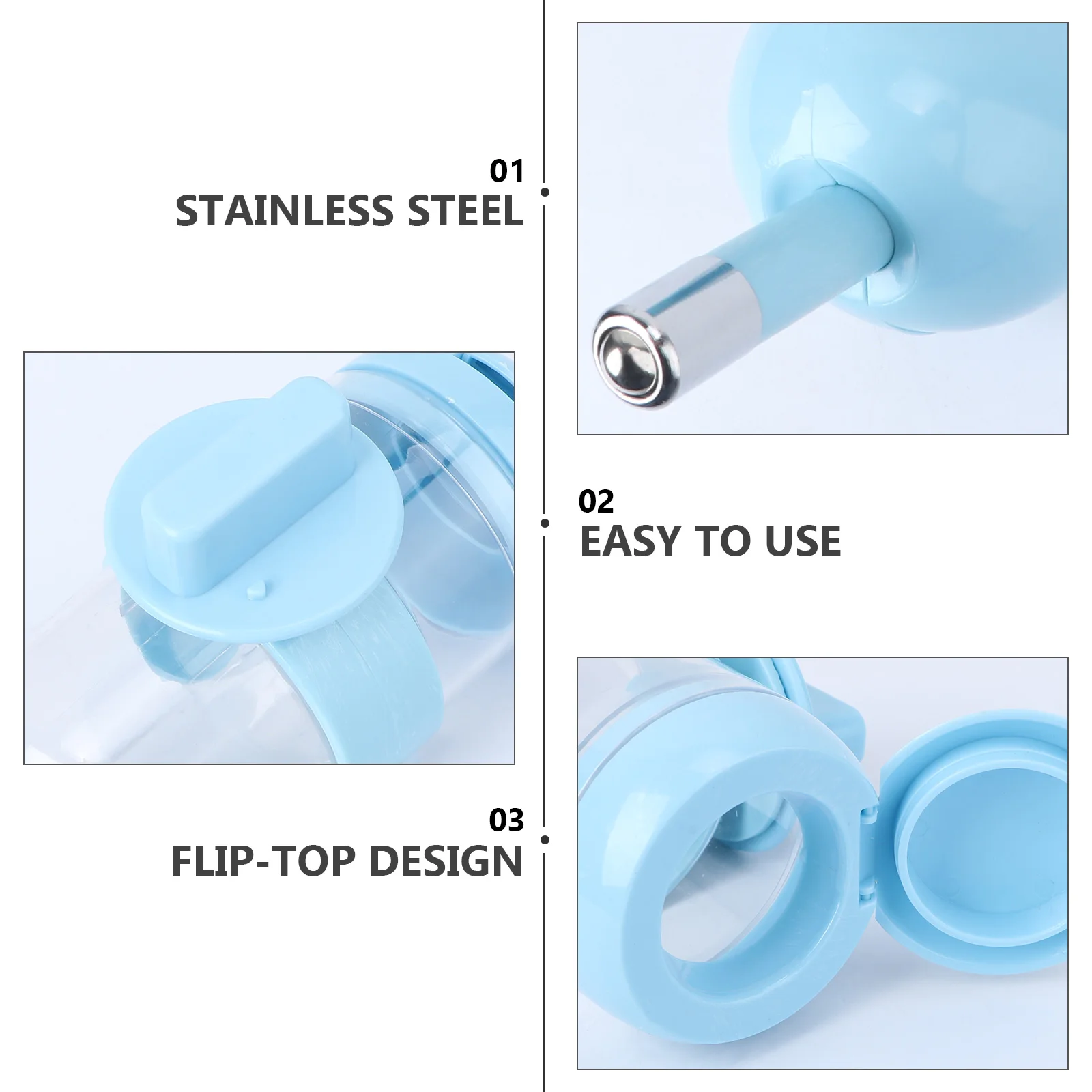 

1 pc 350Ml Hanging Pet Water Dispenser Bottle Leak-Proof Stainless Steel Drinking Feeder For Dog Cat Cage Non-Slip Thread Easy