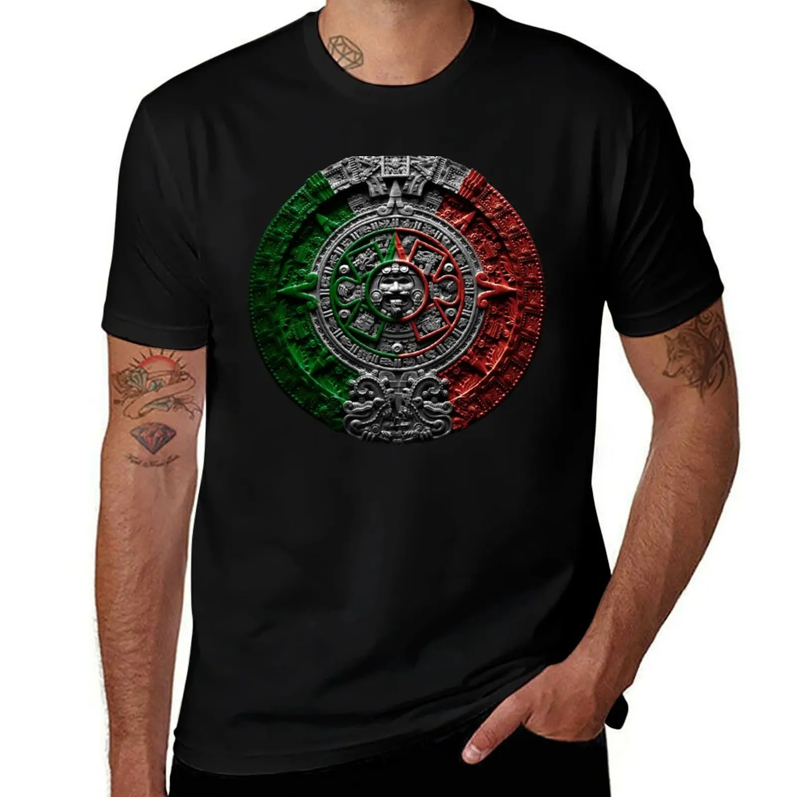 aztec calendar mexico chicano T-Shirt Soft Basic Cotton Short Sleeve Tee