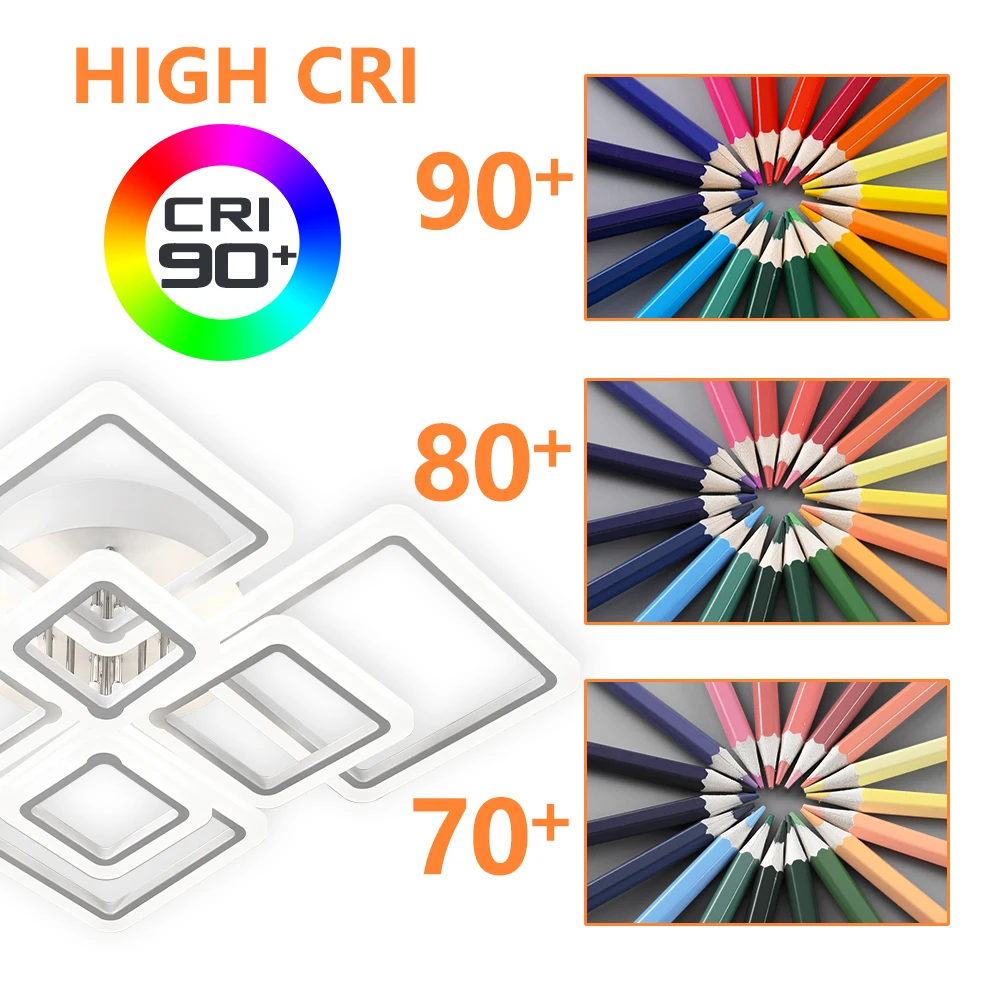 IRALAN سقف ليد حديث ضوء الثريات عكس الضوء بشكل لا نهائي مع جهاز التحكم عن بعد لغرفة المعيشة غرفة نوم مكتب غرفة الدراسة #5