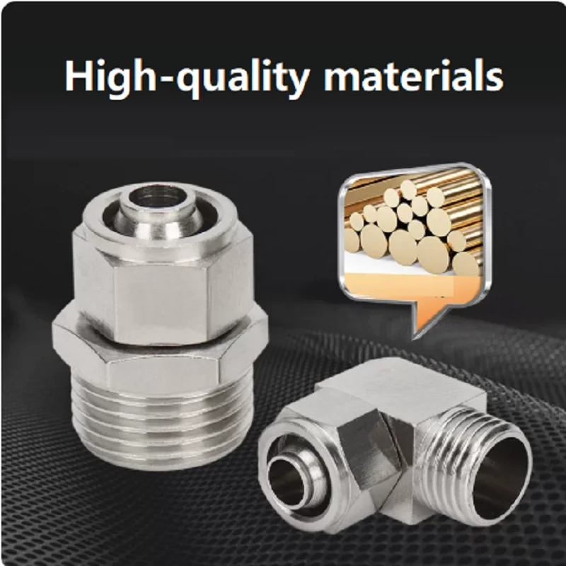 KLC Push Lock Straight Pneumatic Fitting Brass Quick Connect Air Tube Connector For PU Nylon Hose 4mm 6mm 8mm 10mm Air Pipe Quic