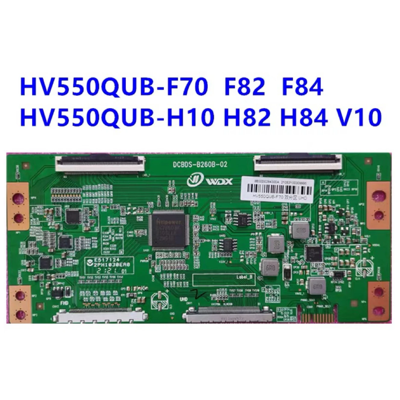 Brand-new Upgraded Logic Board DCBDS-B260B-02 Bar Code Information HV550QUB-F70 F82 F84 H10 H82 H84 4K 2K ﻿