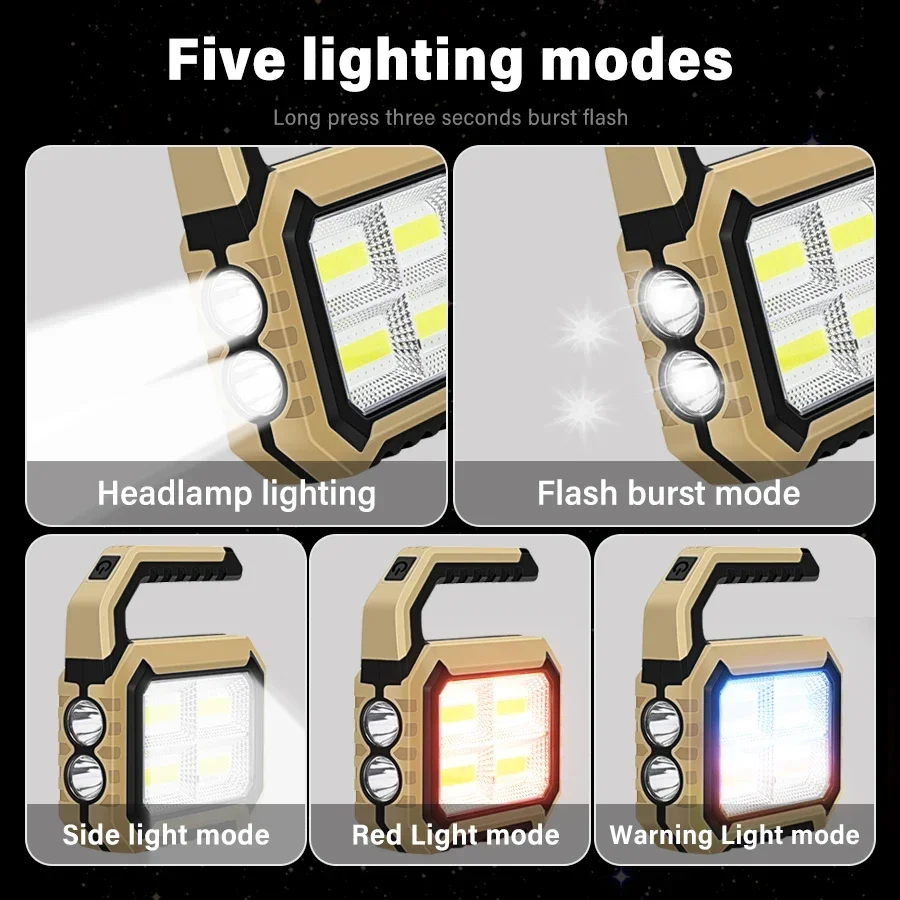 Portable LED Handheld Flashlight High-power Ultra Bright Searchlight Waterproof Outdoor Emergency Lighting Work Light