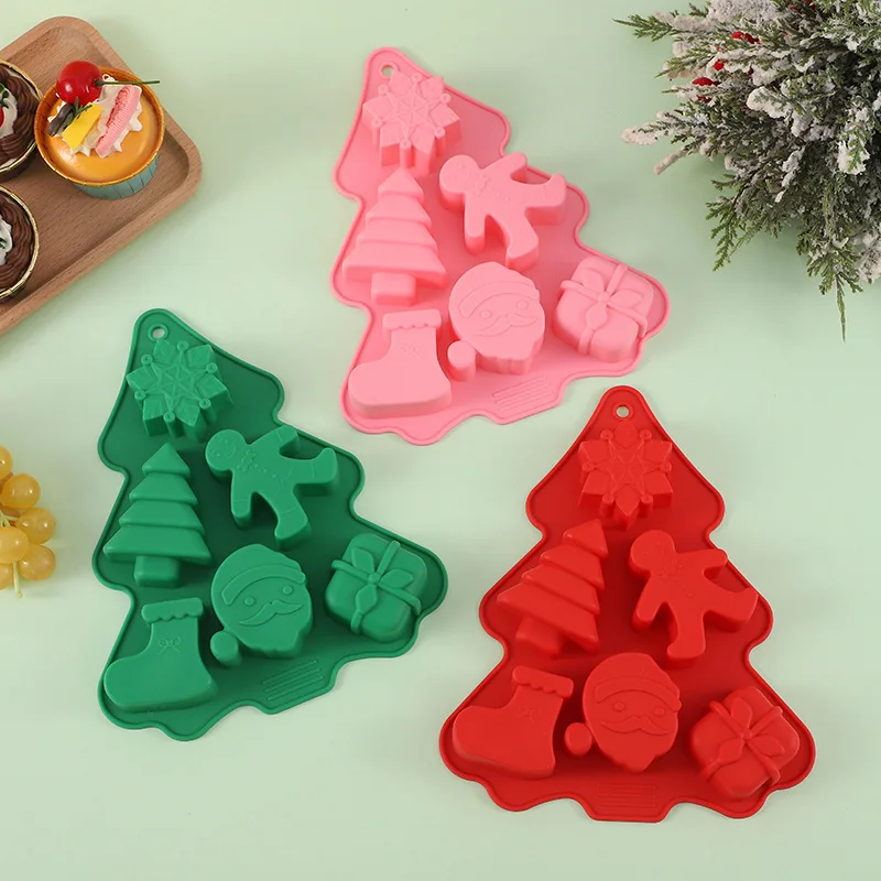 Cookie cake fondant silicone baking mold tree snowflake gingerbread man bell mold