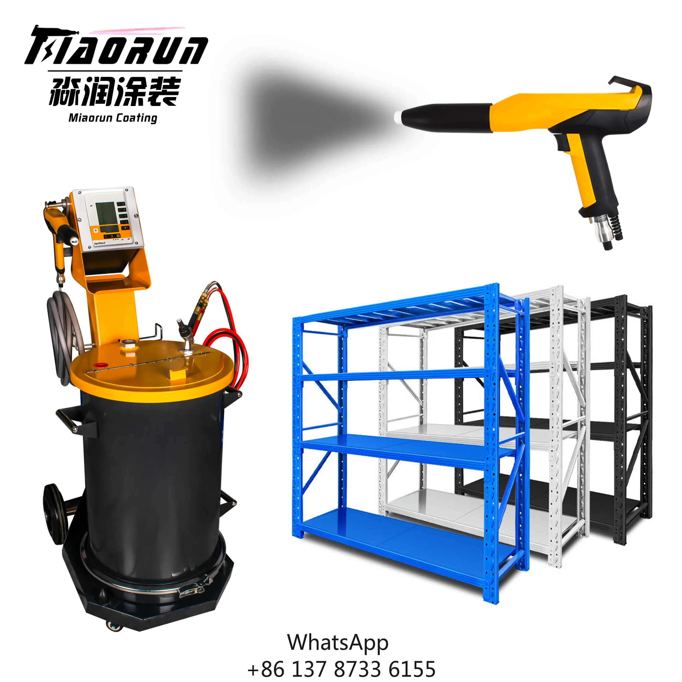 Supermarket Display Cabinets & Warehouse Shelves' Powder Coating Guns Manufactured Electrosatic Sprayers Metal Coating Machinery