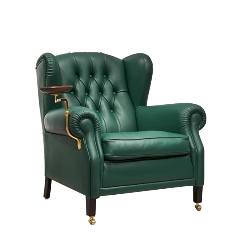 Italian light luxury cigar chair single sofa leisure tiger chair imported first layer cowhide