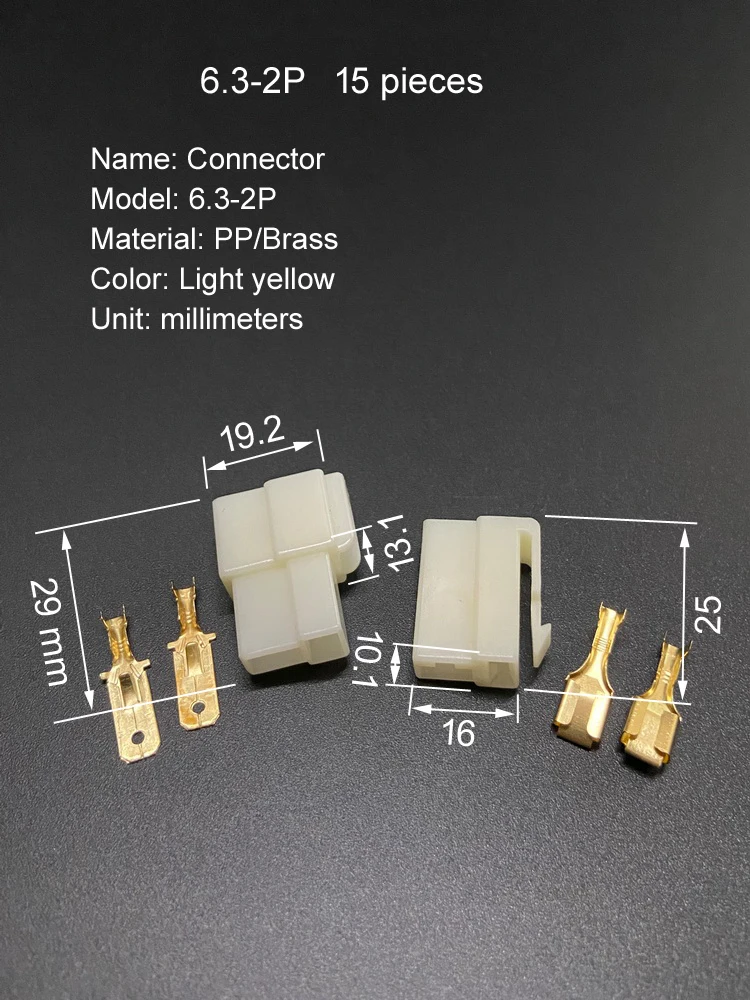 6.3-1P/2P/3P/4P Wire Terminal Connector Set Plastic Shell Male And Female Matching Plug-in Parts Electrical Connection Accessory