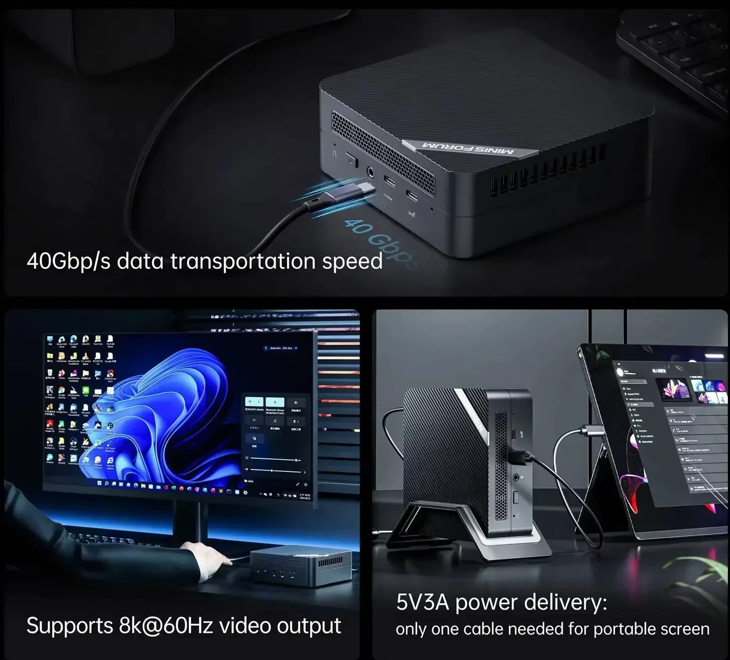 كمبيوتر صغير MINISFORUM UM790 Pro Ryzen 9 7940HS Windows 11 Pro DDR5 NVME SSD PCIE4.0 WiFi 6E BT5.3 كمبيوتر ألعاب مكتبي #4