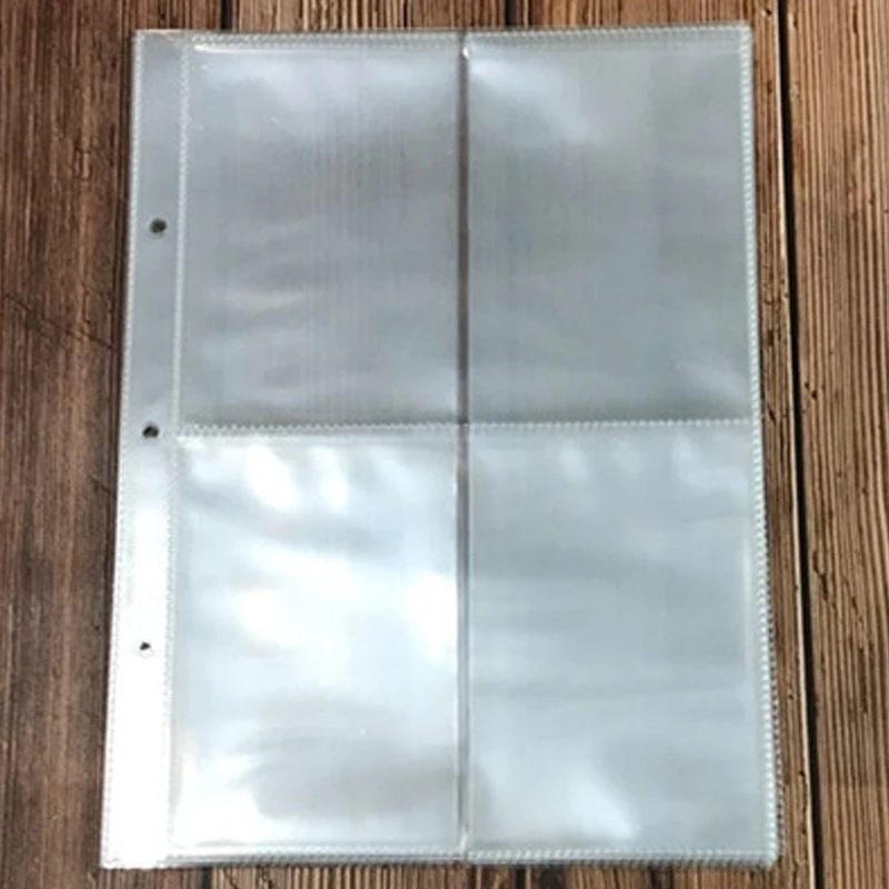 Transparent Loose Leaf Pouch Binder 3 Ring Clear Refill 1 2 4 Pockets Sleeves Photocards Filing Notebook Storage Binding Folder
