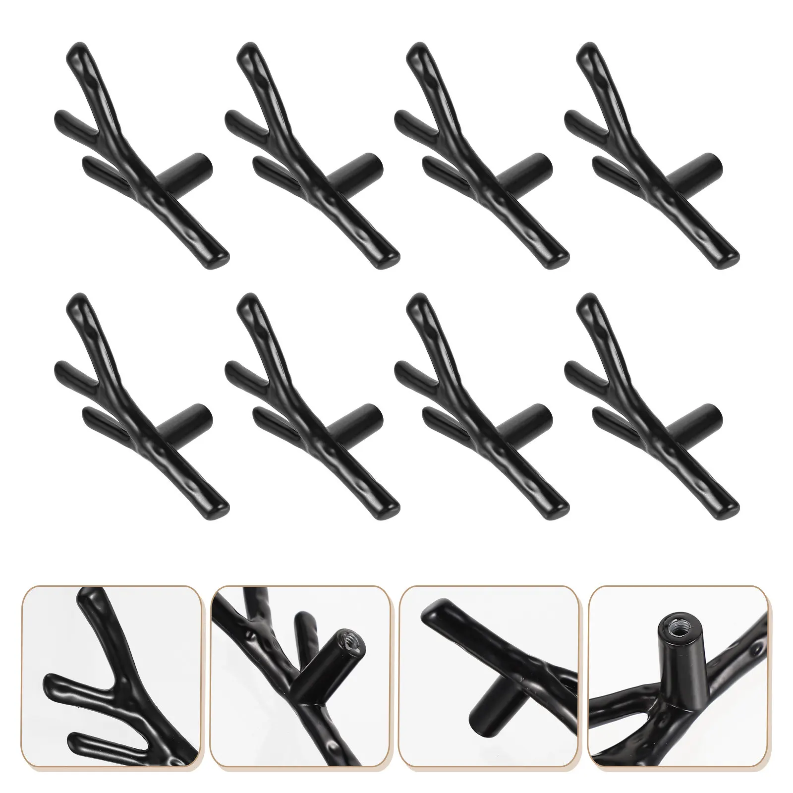 1Set Branch Pattern Zinc Alloy Handles Sturdy European Style Cupboard Drawer Pulls Polished Surface Easy Use Zinc Alloy Grip