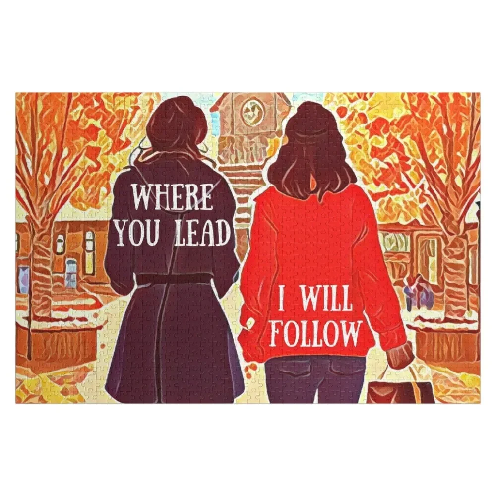 

The Girls Walking in Autumn IV Jigsaw Puzzle Photo Photo Custom Puzzle