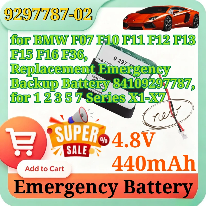 4.8V 440mAh 9297787-02 Emergency SOS Call Module Ni-MH Battery for BMW F07 F10 F11 F12 F13 F15 F16 F36 Emergency Backup Battery
