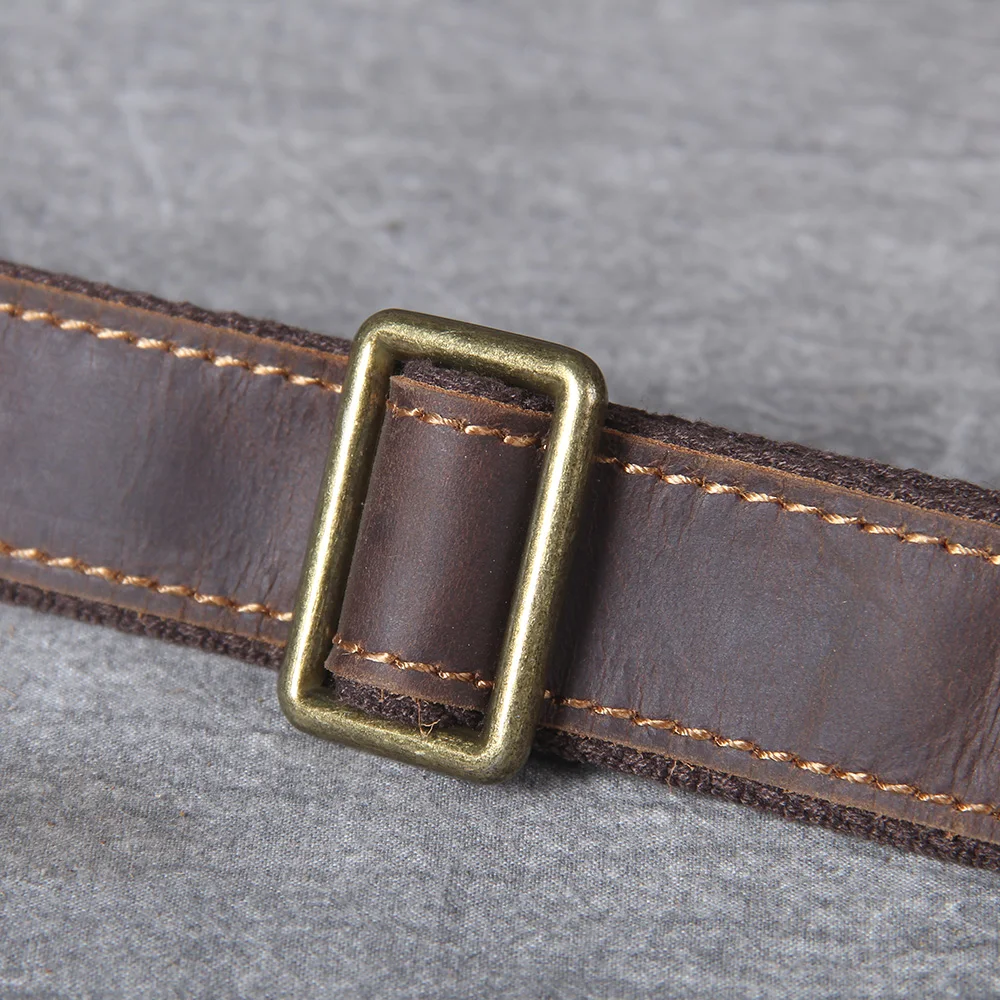 S.WORKER Brusttasche aus Vollnarbenleder für Herren, Umhängetasche aus echtem Leder für Herren, Vintage Retro Freizeittasche – Detail 13