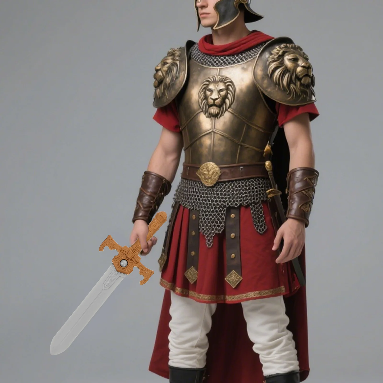 

Medieval Knight Costume Accessories: Shield Sword & Belt Costume Set for Men - Viking Accessories for Halloween Cosplay Renaissa