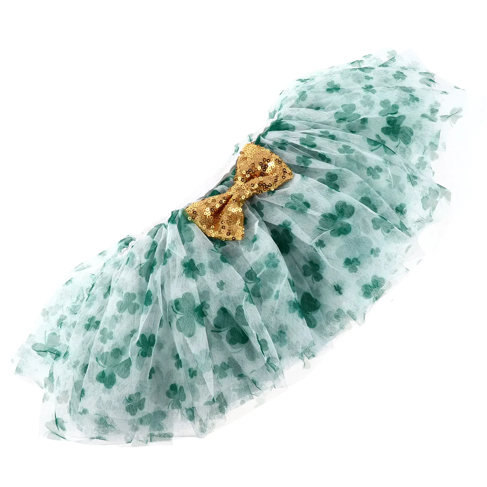 

Gauze Girl Green Costume Kids Dress Skirts Patricks Day Children Tutu 4 Layers Clover Print Theme Party Wear Butterfly