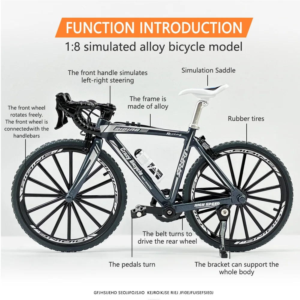 1:8 Mini Retro Alloy DIY Bicycle Diecast Model Metal Bike Sliding Assembled Version Simulation Collection Gifts Adult Boys Toys