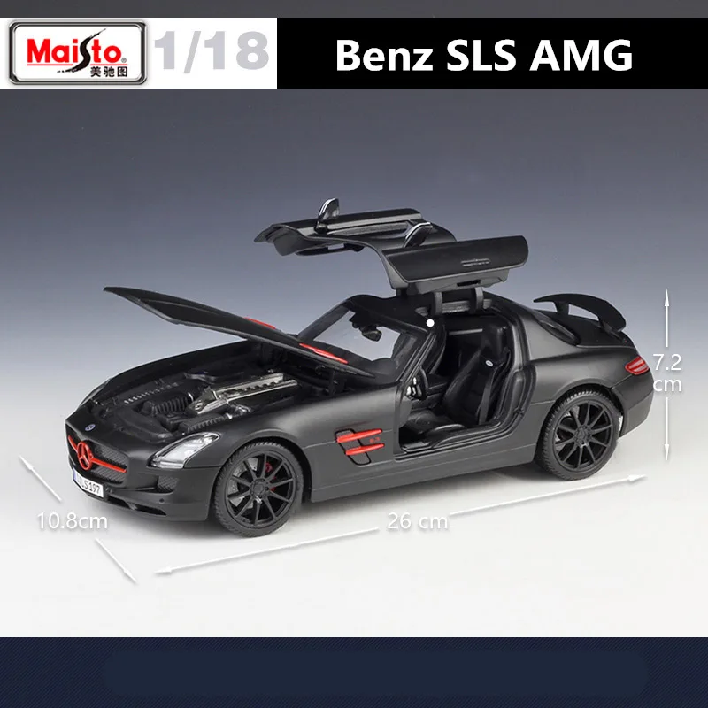 Maisto 1:18 Mercedes Benz SLS AMG Alloy Sports Car Model Diecast Metal Toy Vehicle Car Model Simulation Collection Children Gift