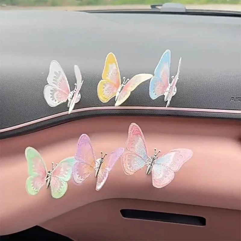 Moving Crystal Butterfly Car Ornament Wind Activated Wing Motion Dashboard Decoration Universal Vehicle Accessory - Image 6