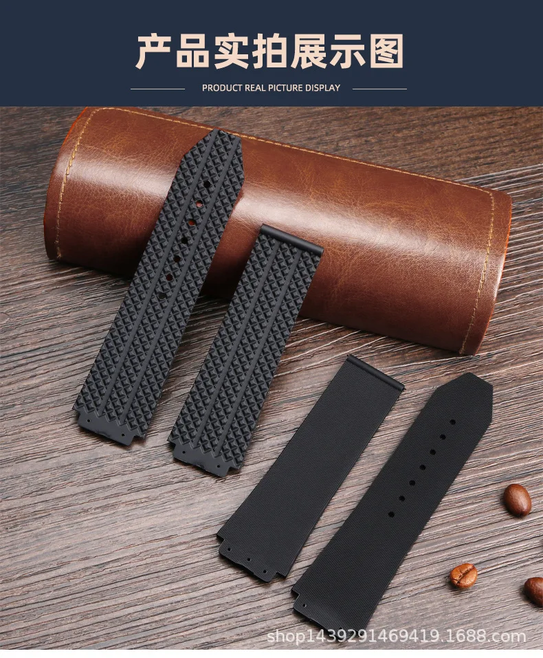 Uhrenarmband für HUBLOT BIG BANG, Silikon, 26 mm x 19 mm, wasserdicht, Herren-Uhrenarmband, Kette, Uhrenzubehör, weiches Gummi-Armband – Detail 3