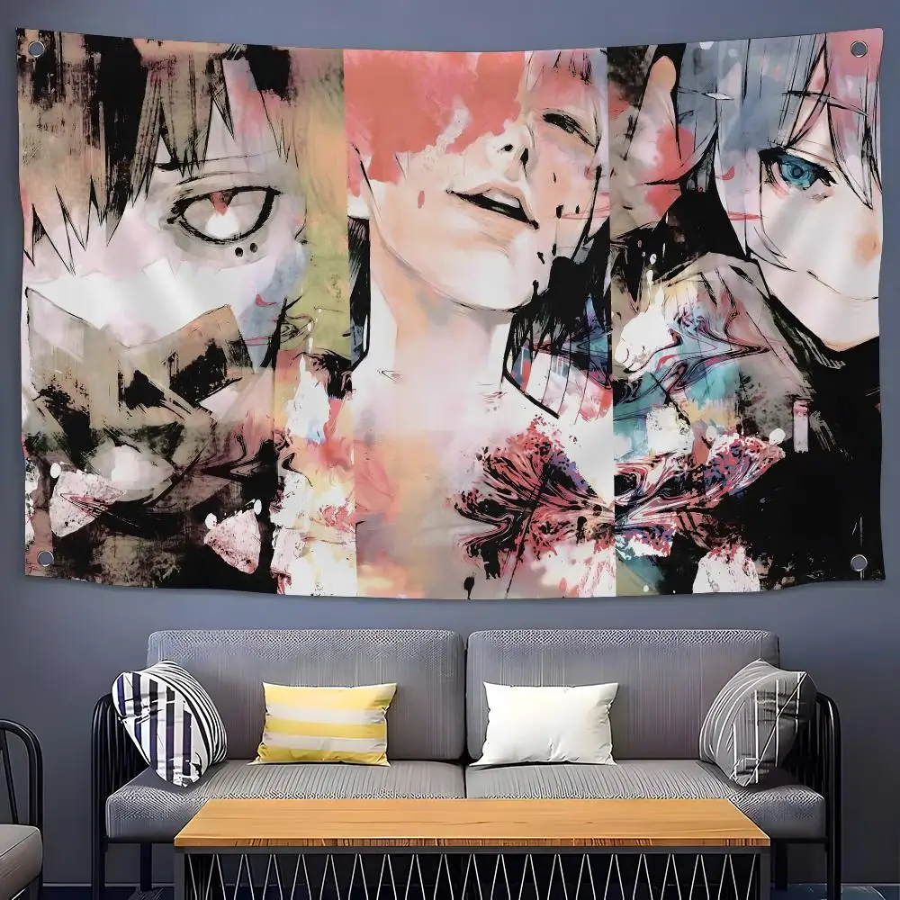 Anime Tokyo Ghoul Flags Flags for Room, Bedroom, Home, Outdoor, Wall Hanging, Concert Print, Art Banner