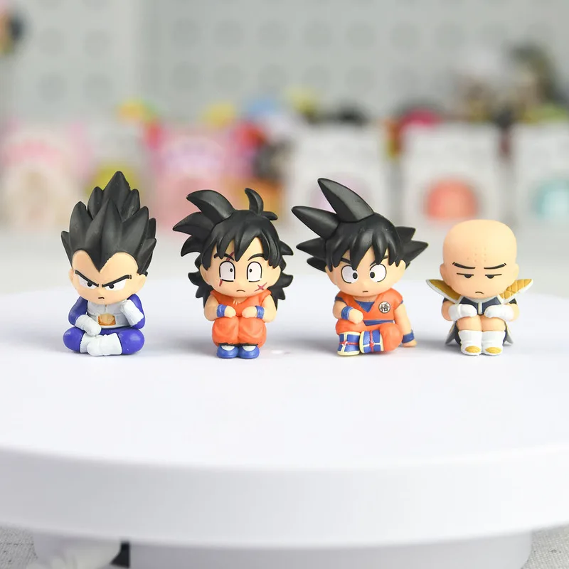 Genuine Bandai Gashapon Anime Dragon Ball Figure Kawaii Waiting For Little Goku Kuririn Vegeta Kid Toy Birthday Christmas Gift